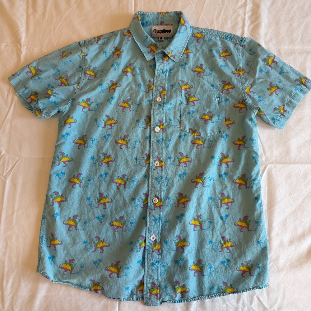 Tipsy Elves Taco-saurus Button-up Shirt Large